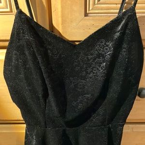 Black Velvet Tank Top with back Crisscross Strap, S